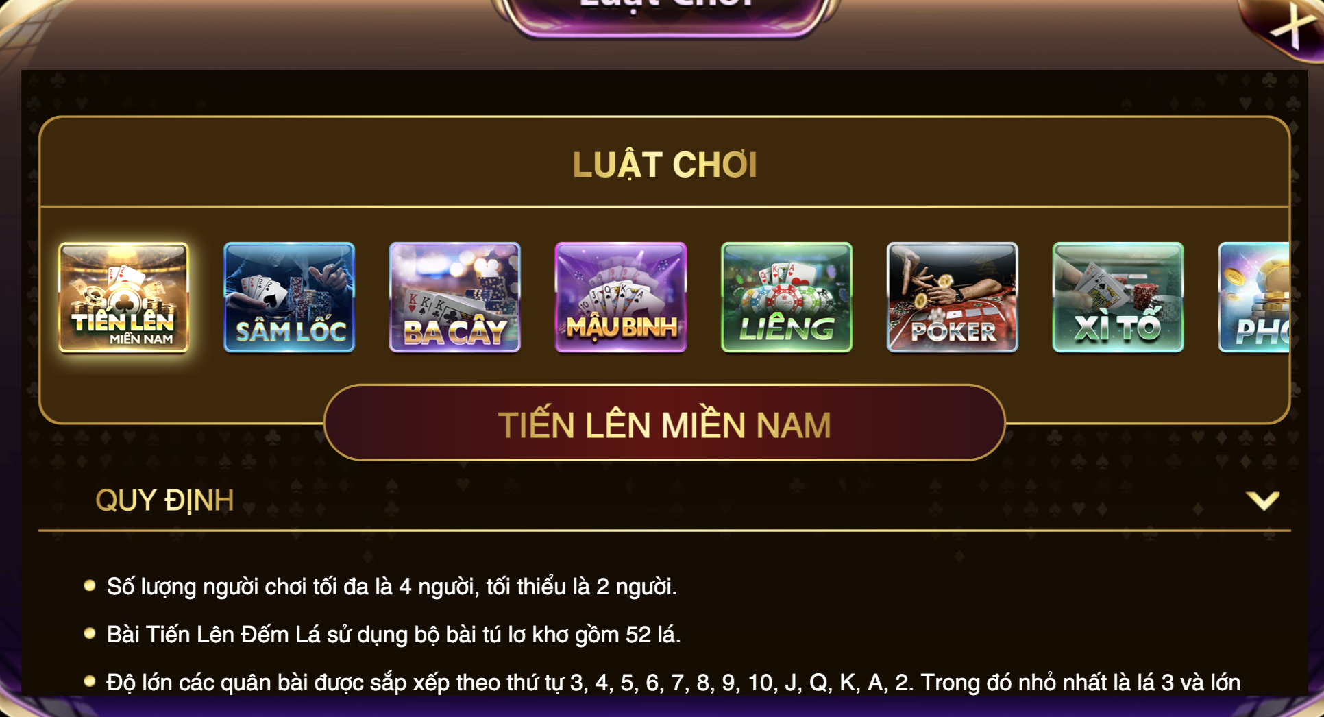 Thuật ngữ thường dùng trong game bài đổi thưởng uy tín Mậu binh