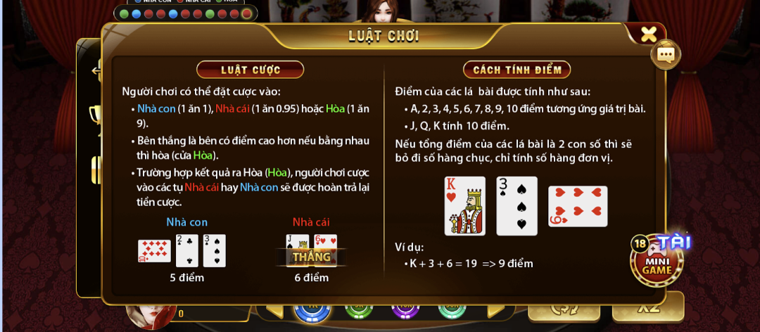 Luật chơi game bài đổi thưởng Baccarat đơn giản tại Go88