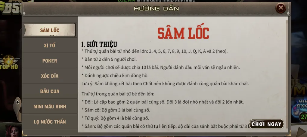 Làm thế nào để giành lợi thế khi chơi game bài đổi thưởng Sâm B52