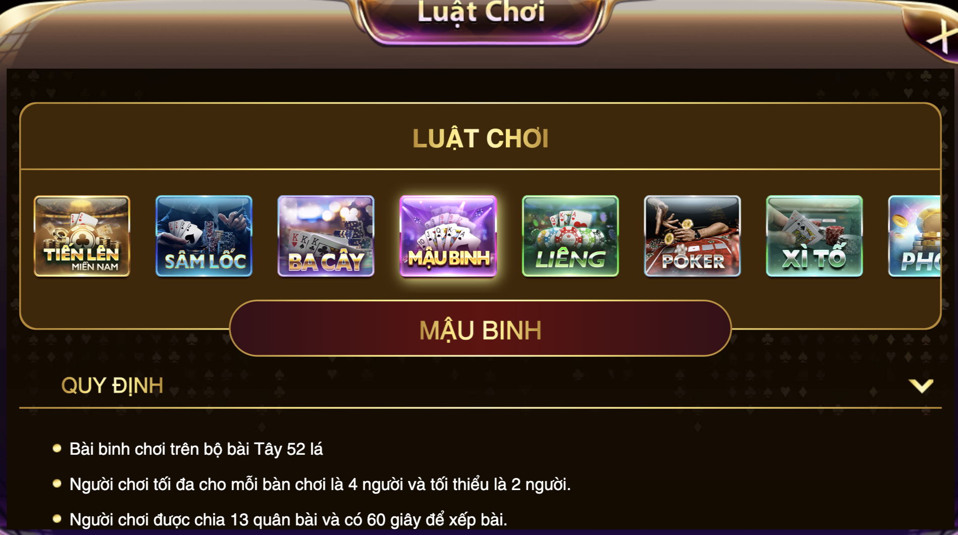 Game bai doi thuong Mậu binh tại Gemwin có gì hay?